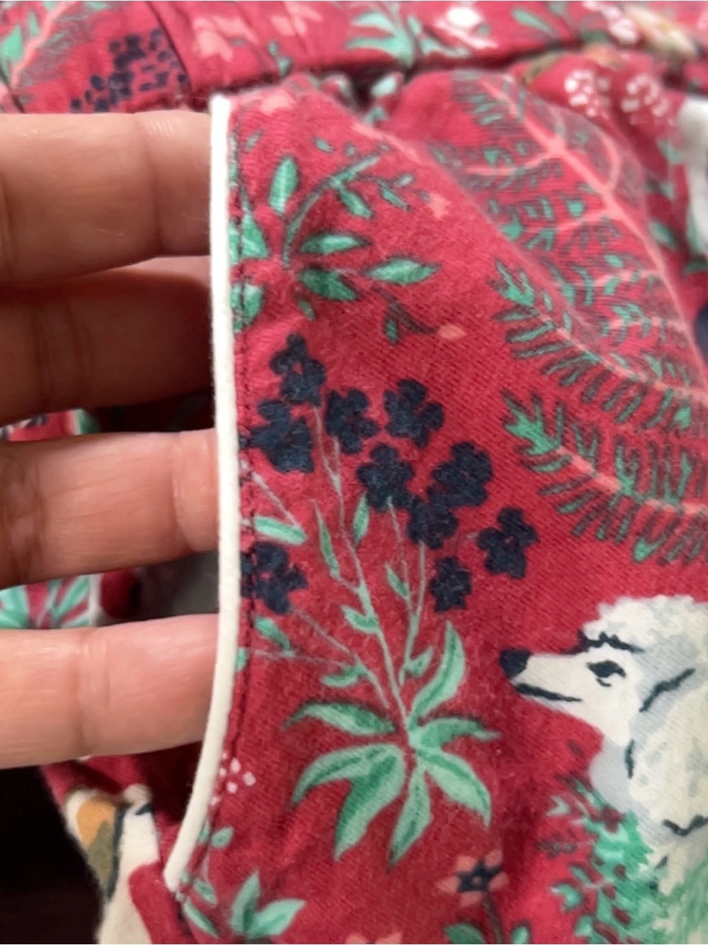 Printfresh Womens XL Red Green Dog Print Organic Cotton Pajama Sleep Shorts - Picture 10 of 13